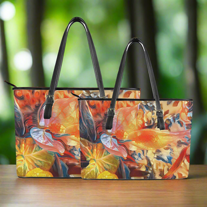 Peace Lily - Leather Tote Bag