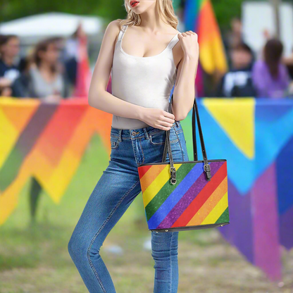 Rainbow Pride | Gay Pride | LGBTQ Pride | Leather Tote Bags