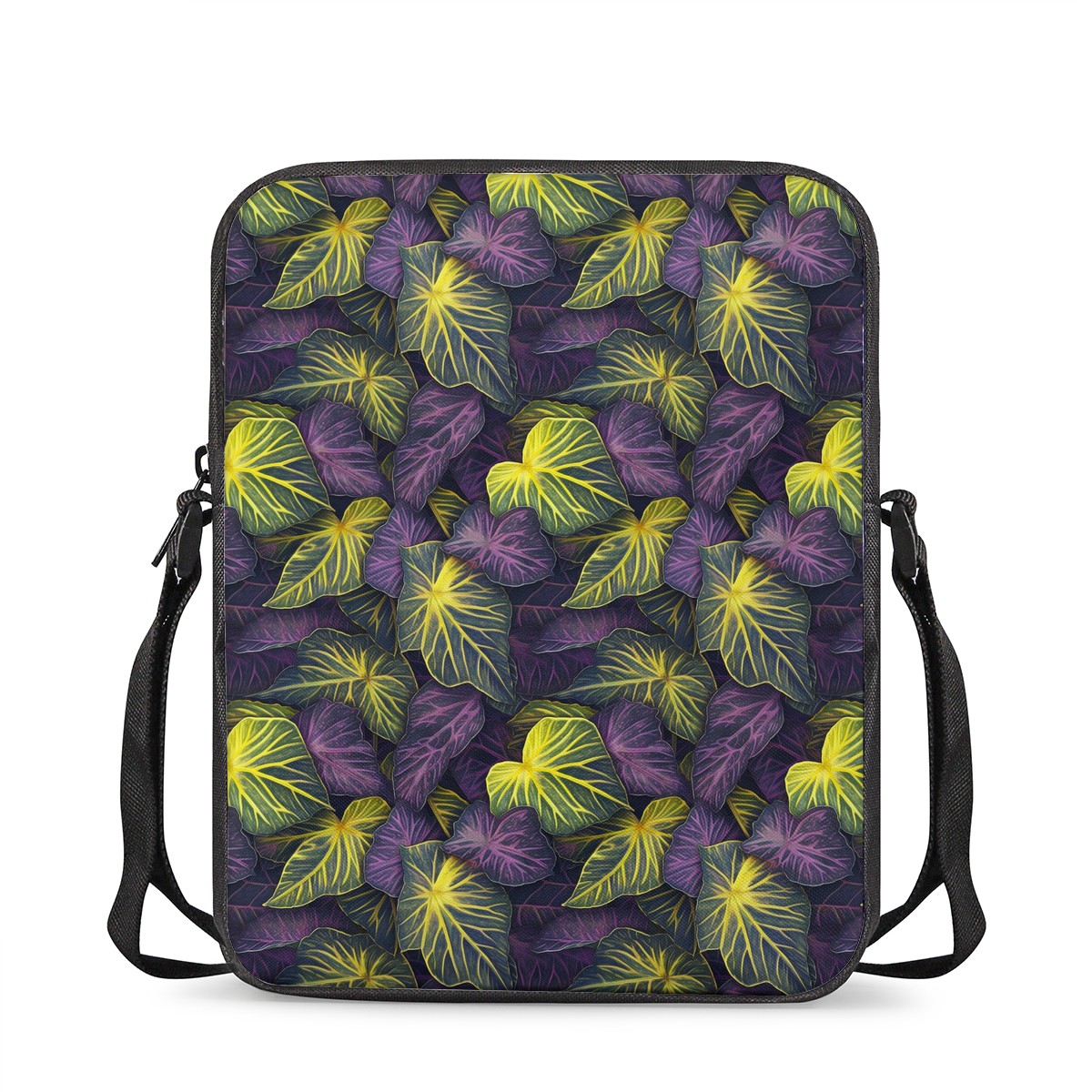 Luxtrini Iridescent Syngonium: Purple and Yellow Cross-Body Bags