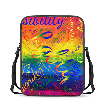 LGBTQ Word Cloud Cross-Body Bags