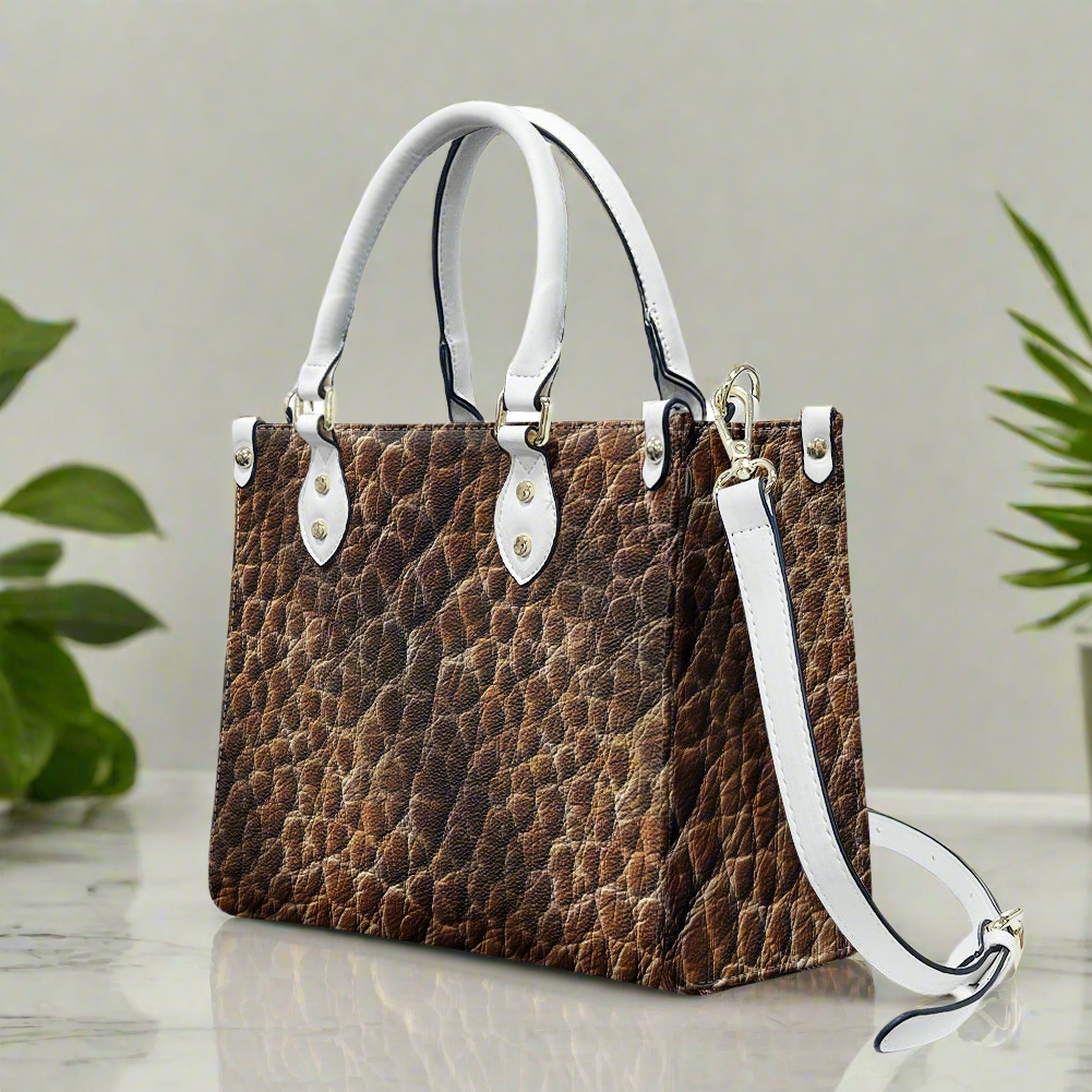 Wild Essence: Textured Brown Women's PU Leather Twill Handbag for Everyday Elegance