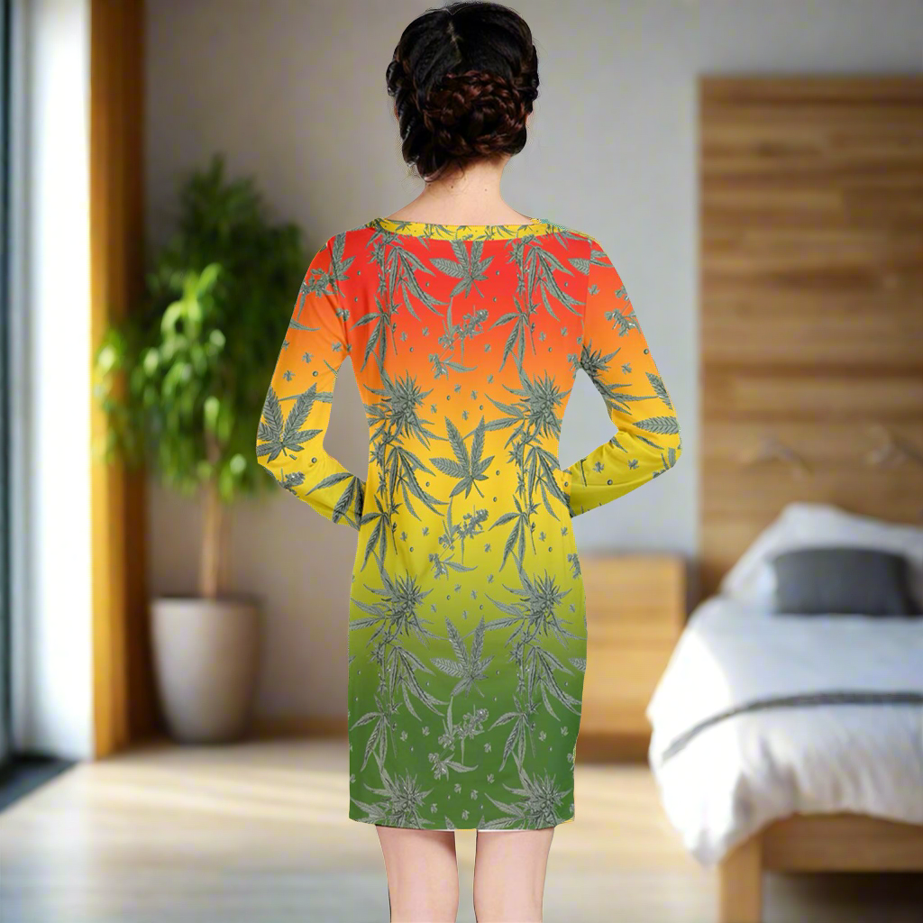 Marijuana Long Sleeve Nightdress