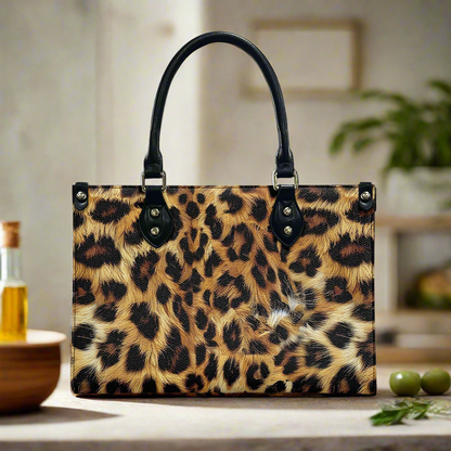 Leopard pattern Women's PU leather twill handbag