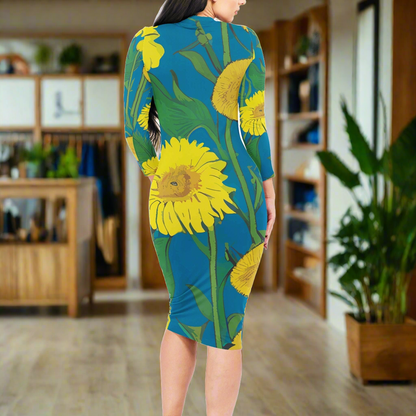 Sunflower Women Bodycon Midi Sheath Dress - up to 4XL