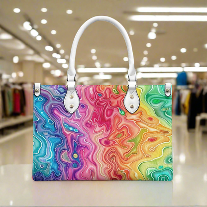 Prismatic Grace: Women’s Stylish PU Leather Twill Handbag