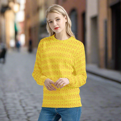African | Ethnic | Mudcloth | #14 Yellow Women's Sweatshirt