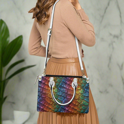 Alligator Rainbow Pride Women's PU leather twill handbag