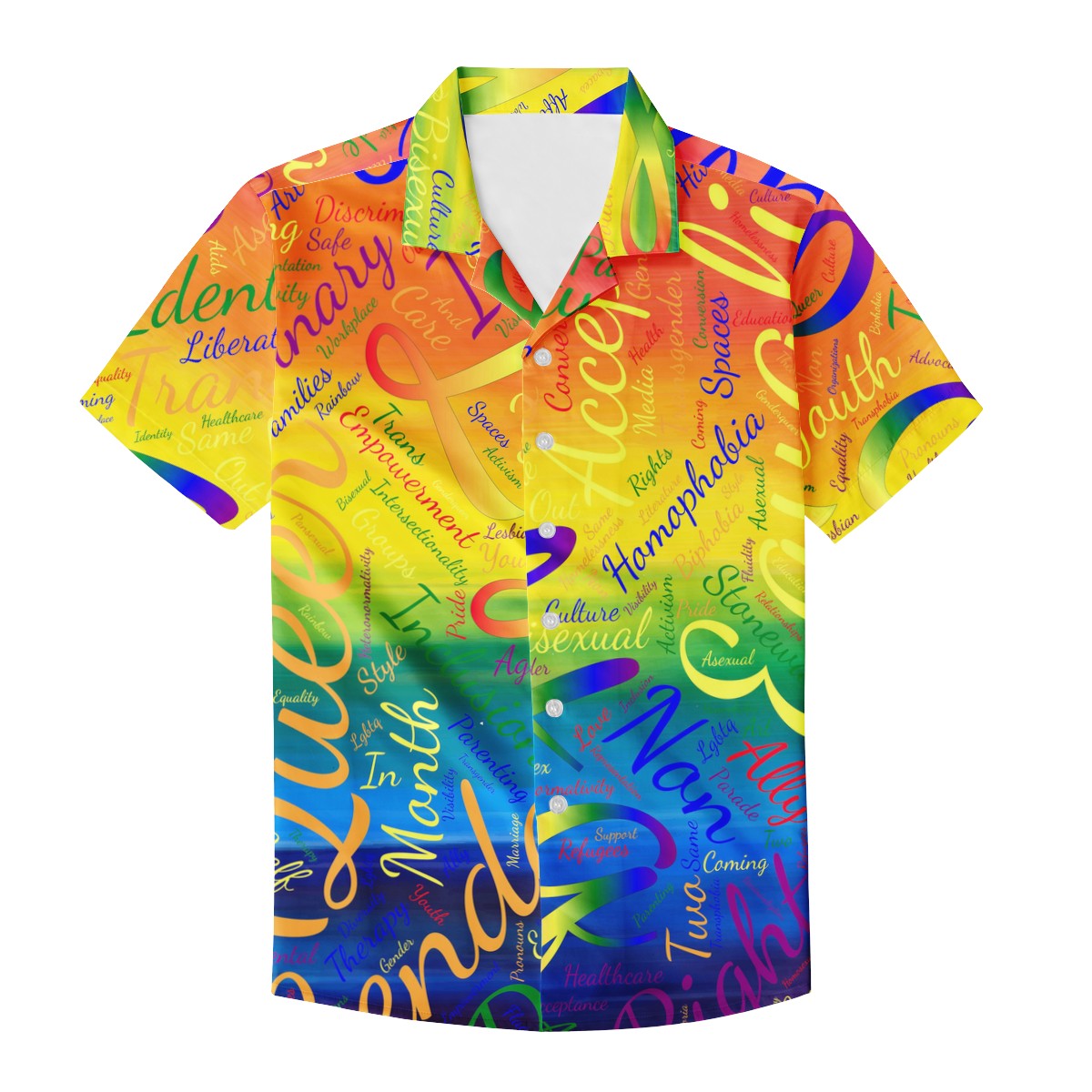 LGBTQ Word Cloud Men's Casual Shirt