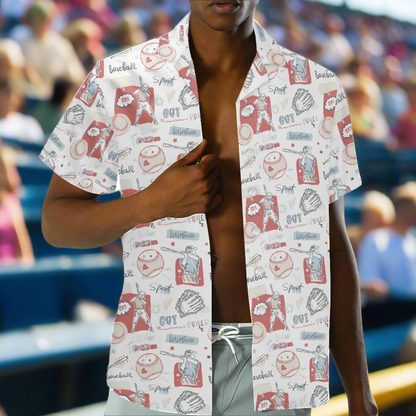 Baseball Men's Hawaiian Shirt | Men's Aloha Shirt