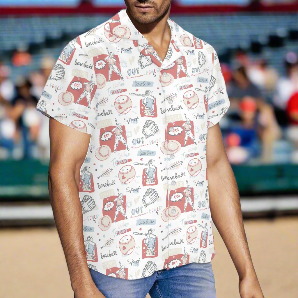 Baseball Men's Hawaiian Shirt | Men's Aloha Shirt