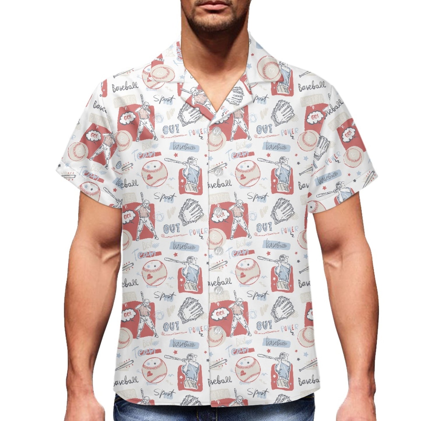 Baseball Men's Hawaiian Shirt | Men's Aloha Shirt