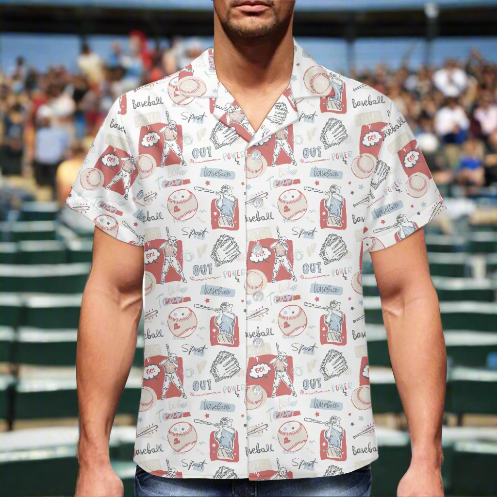 Baseball Men's Hawaiian Shirt | Men's Aloha Shirt