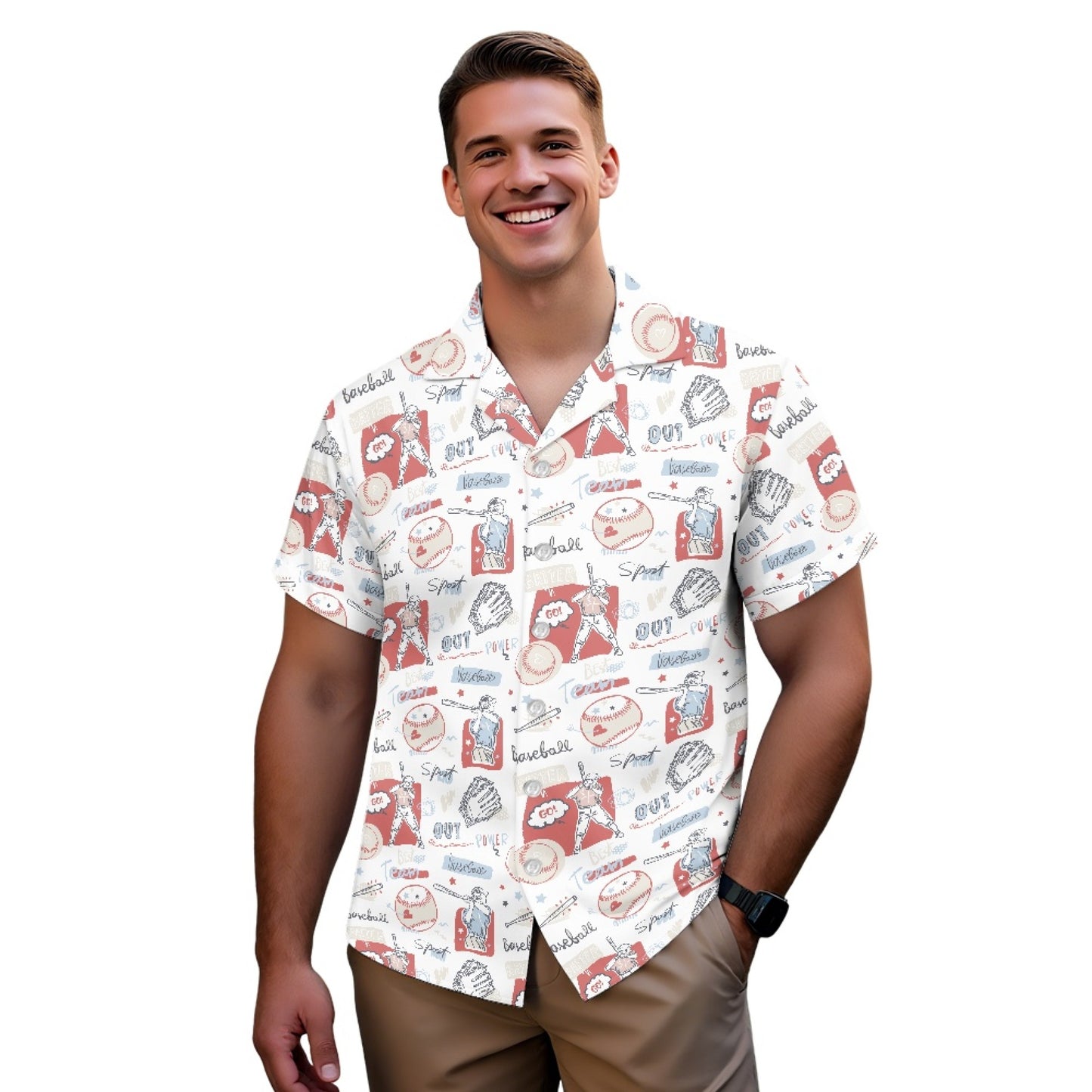 Baseball Men's Hawaiian Shirt | Men's Aloha Shirt