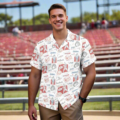 Baseball Men's Hawaiian Shirt | Men's Aloha Shirt