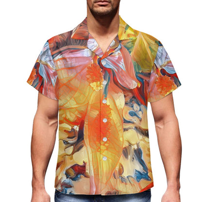Golden Peace Lily Men's Hawaiian Shirt | Men's Aloha Shirt
