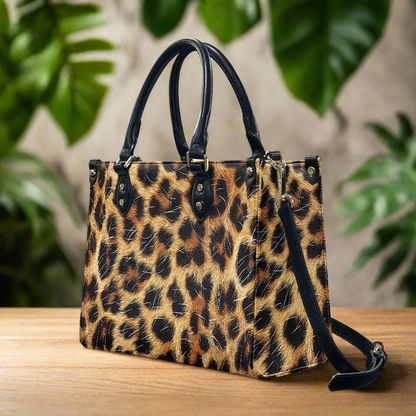 Leopard Pattern for Women's PU leather twill handbag