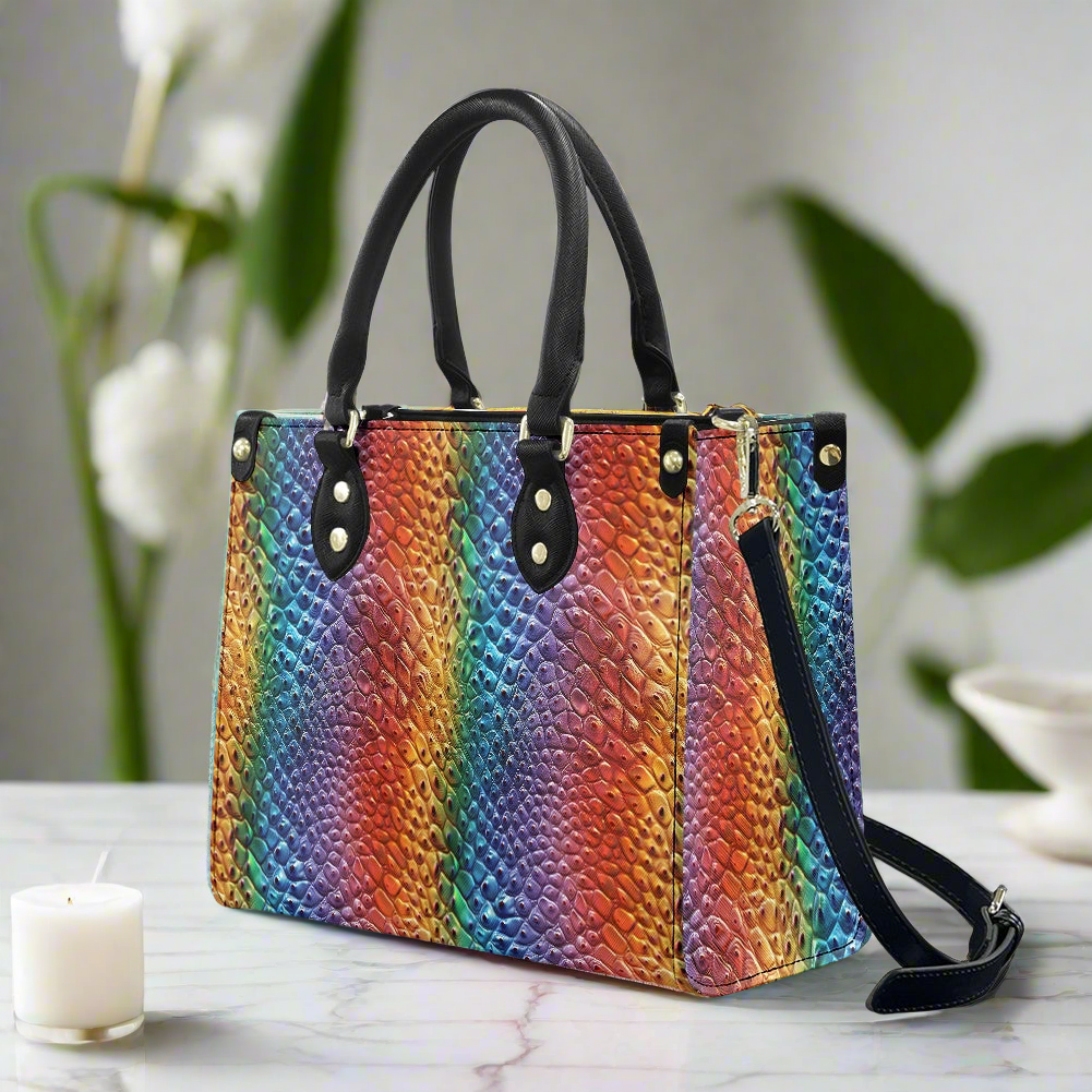 Unique Ostrich Rainbow Pride Women's PU Leather Twill Handbag