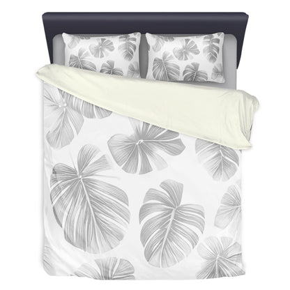 White Monstera 3 Pcs Beddings