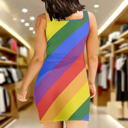 Luxtrini Rainbow Sleeveless Dress – Handmade, Breathable, and Perfect for Summer Parties and Vacations