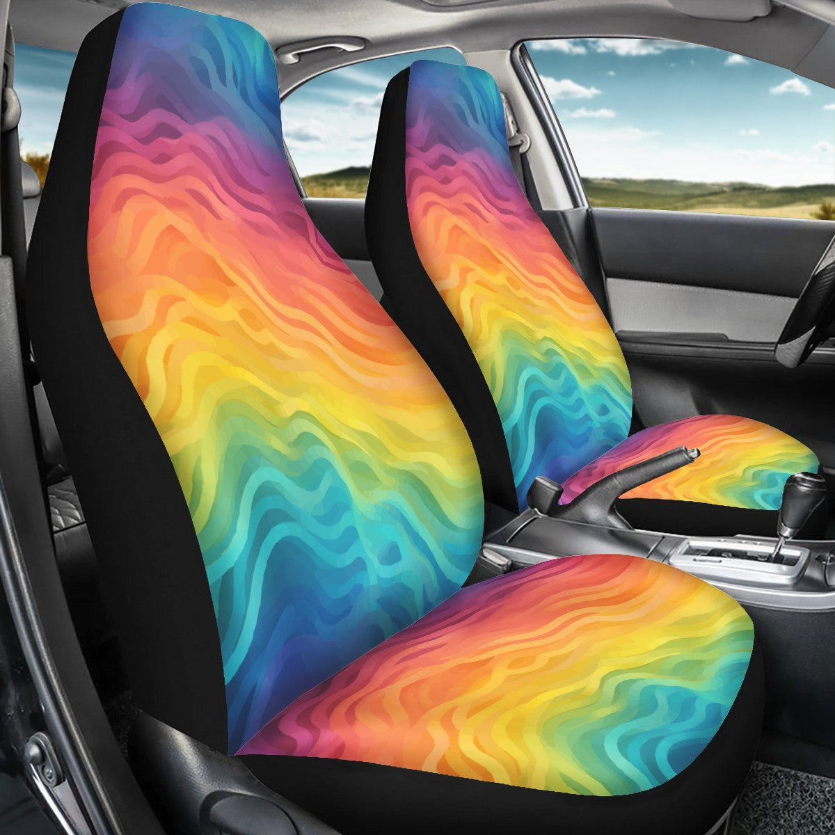 Rainbow Pride - LGBTQ Car Seat Covers ONESIZE White