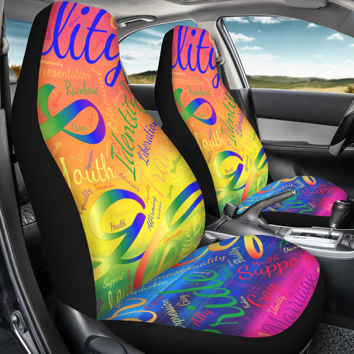 LGBTQ Word Cloud Car Seat Covers