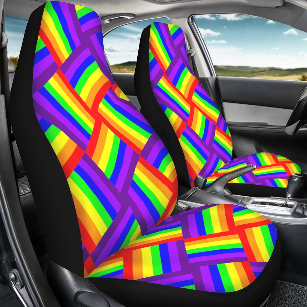 Rainbow Weave Car Seat Covers