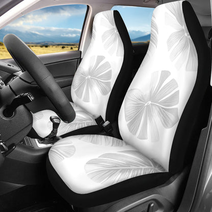 White Monstera Car Seat Covers