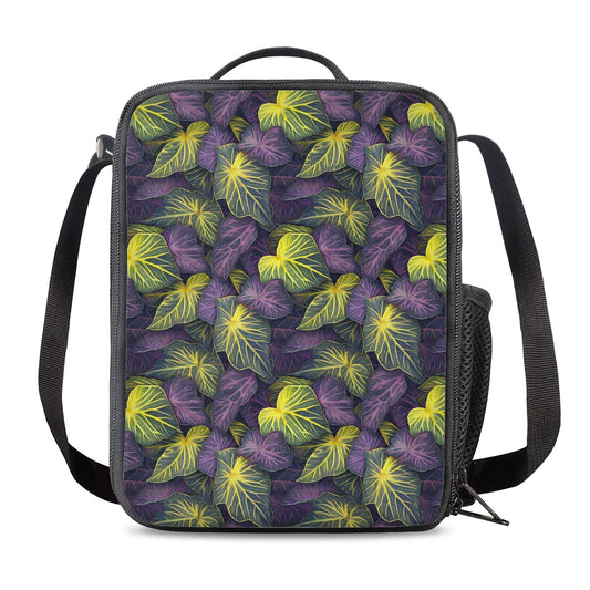 Luxtrini Iridescent Syngonium: Purple and Yellow Lunch Box Bags