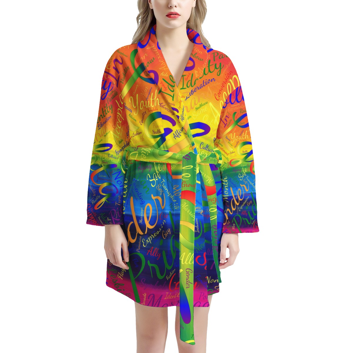 LGBTQ Word Cloud Women's Bathrobe