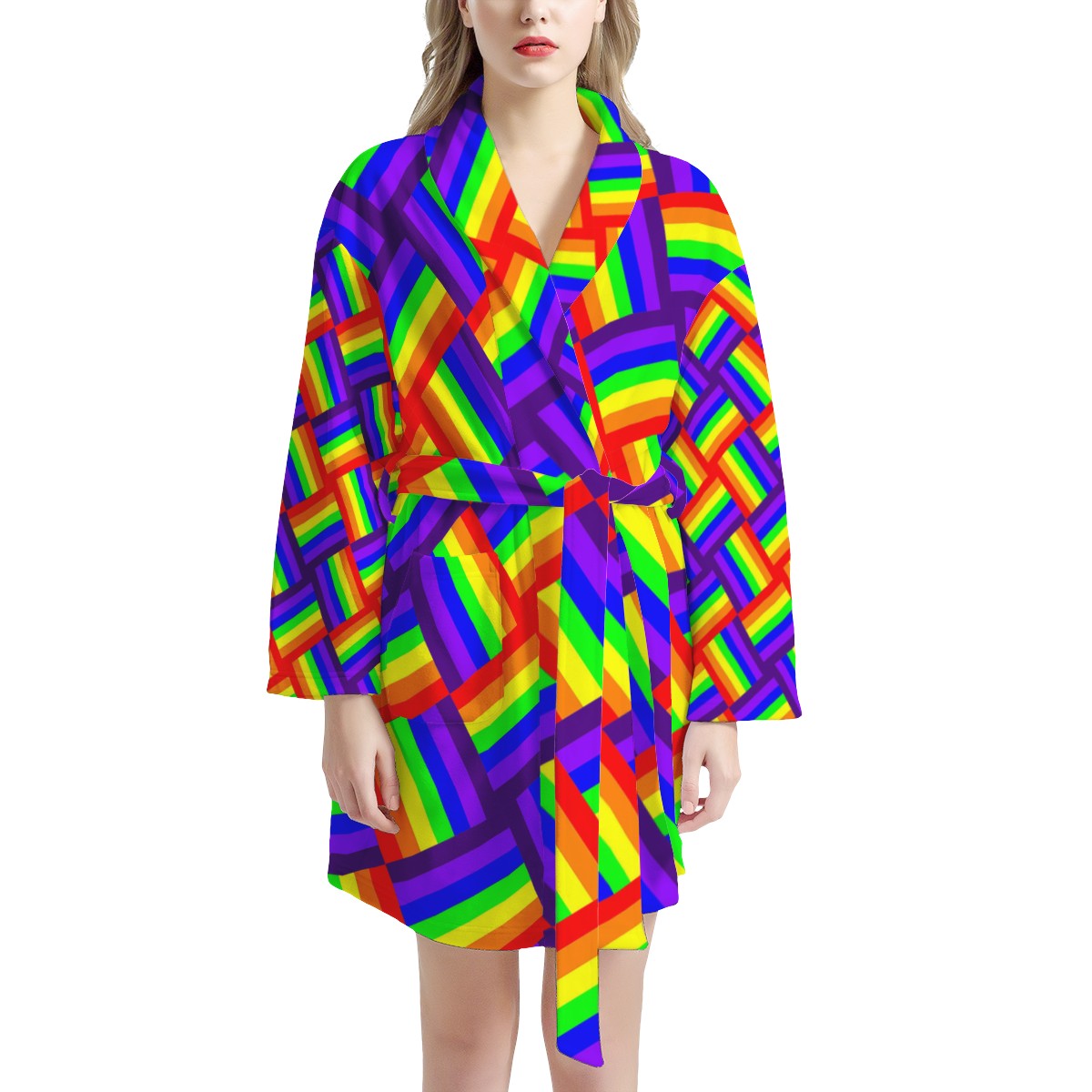 Rainbow Weave Women's Bathrobe