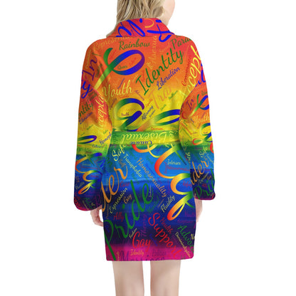 LGBTQ Word Cloud Women's Bathrobe