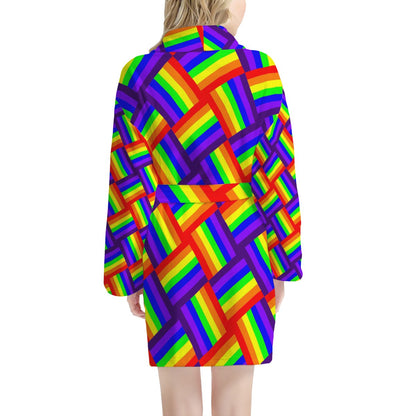 Rainbow Weave Women's Bathrobe