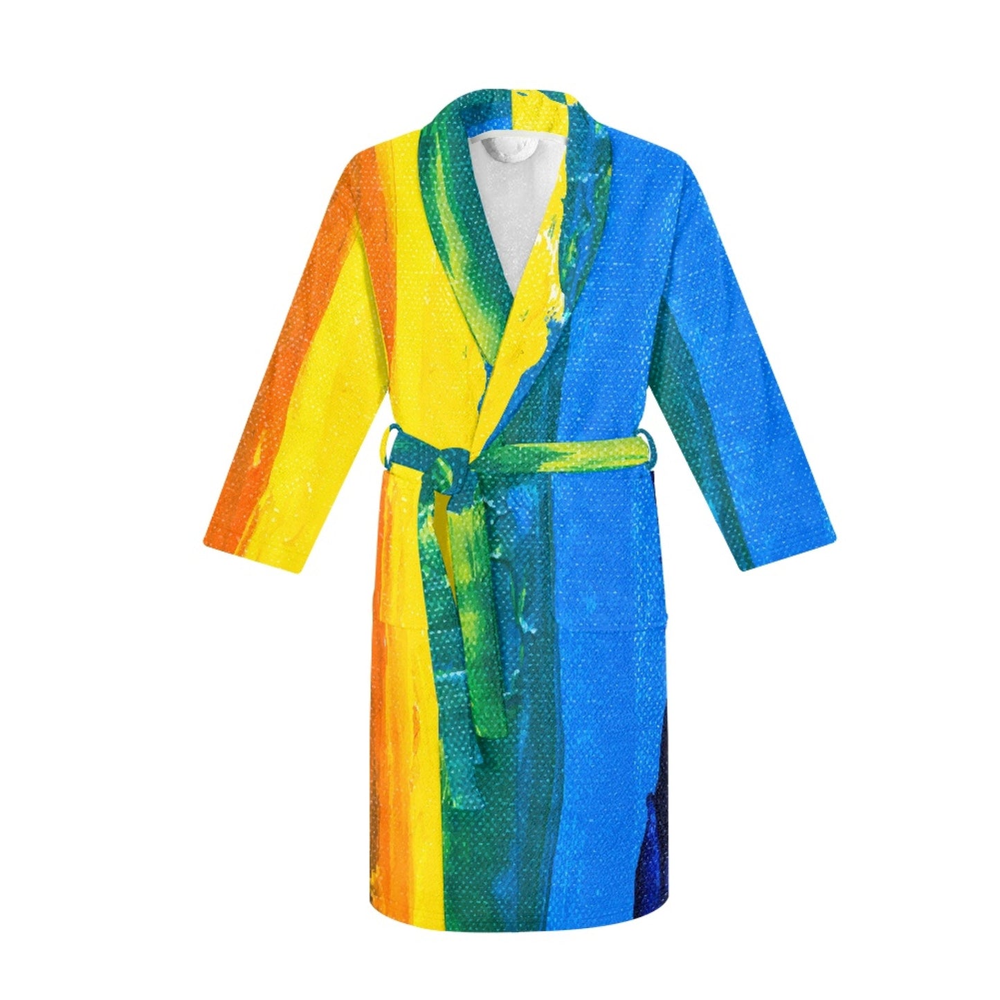 Rainbow Painting Men's Bathrobe