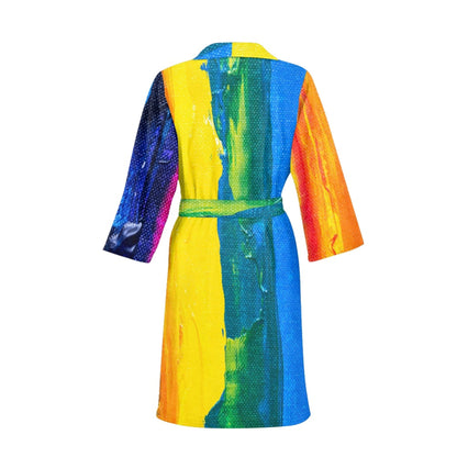 Rainbow Painting Men's Bathrobe