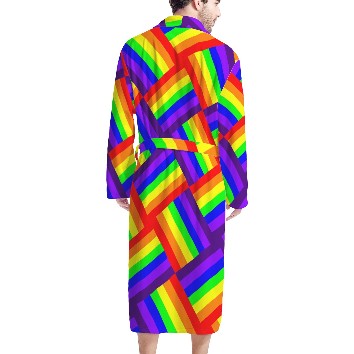 Rainbow Weave Men's Bathrobe