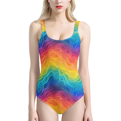 Rainbow Pride - LGBTQ Women's One-Piece Halterneck Swimsuit