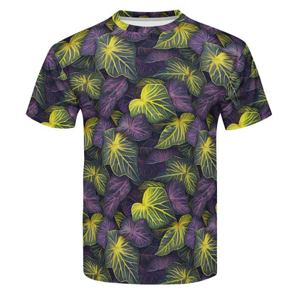 Luxtrini Iridescent Syngonium: Purple and Yellow New Men's All Over Print T-shirt