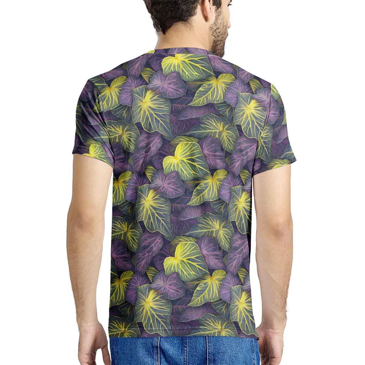 Luxtrini Iridescent Syngonium: Purple and Yellow New Men's All Over Print T-shirt