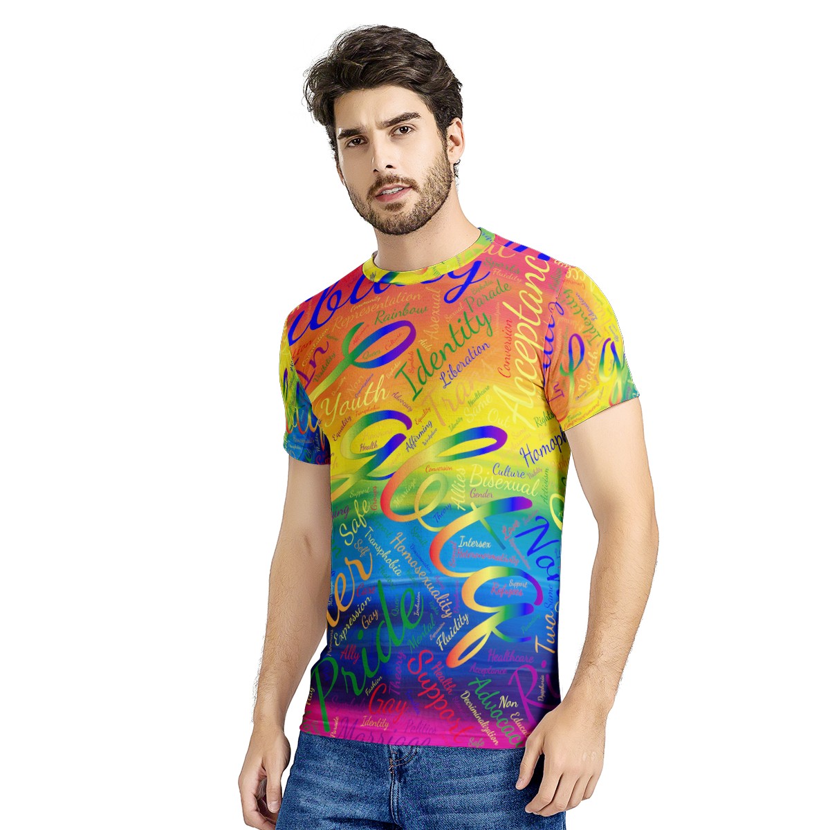 LGBTQ Word Cloud New Men's All Over Print T-shirt