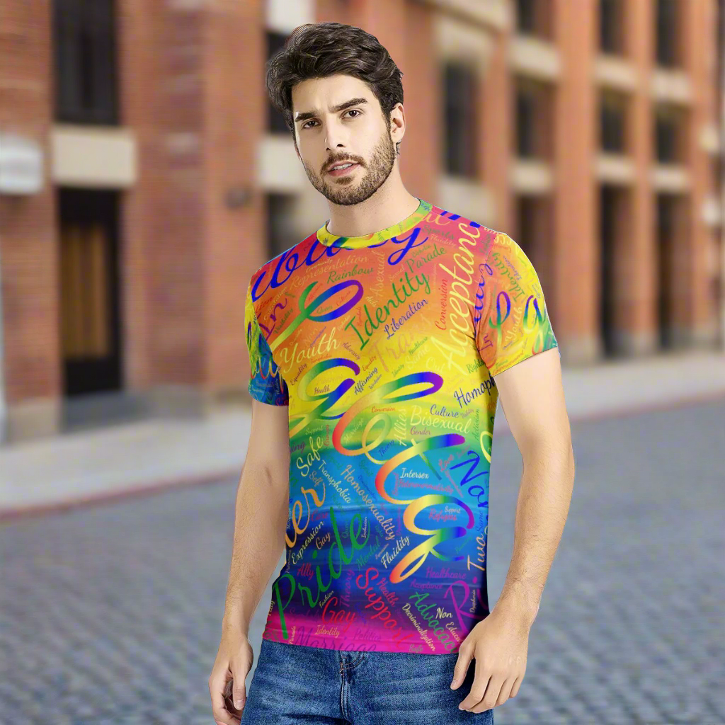 LGBTQ Word Cloud New Men's All Over Print T-shirt