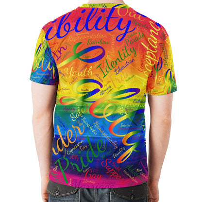 LGBTQ Word Cloud New Men's All Over Print T-shirt