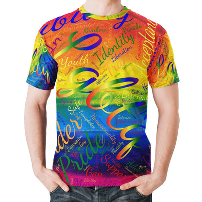 LGBTQ Word Cloud New Men's All Over Print T-shirt