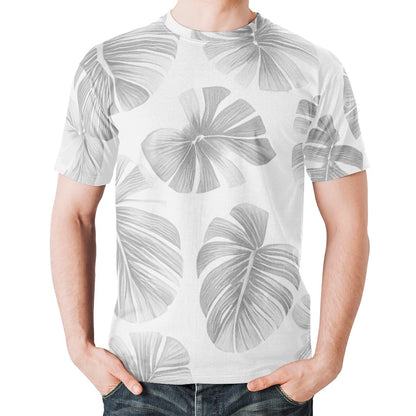 White Monstera New Men's All Over Print T-shirt