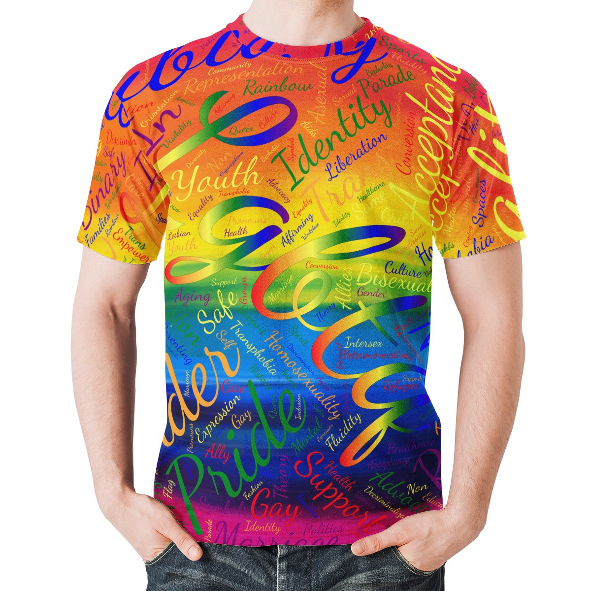 LGBTQ Word Cloud New Men's All Over Print T-shirt