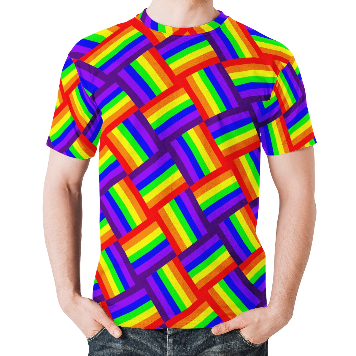 Rainbow Weave New Men's All Over Print T-shirt