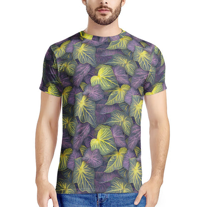 Luxtrini Iridescent Syngonium: Purple and Yellow New Men's All Over Print T-shirt