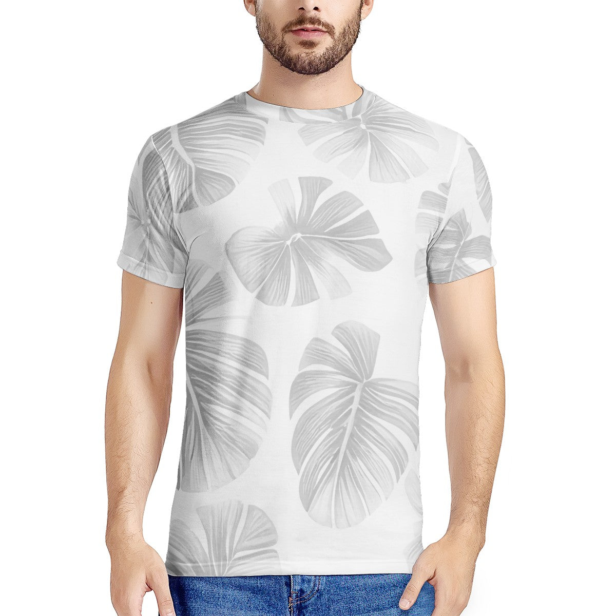 White Monstera New Men's All Over Print T-shirt