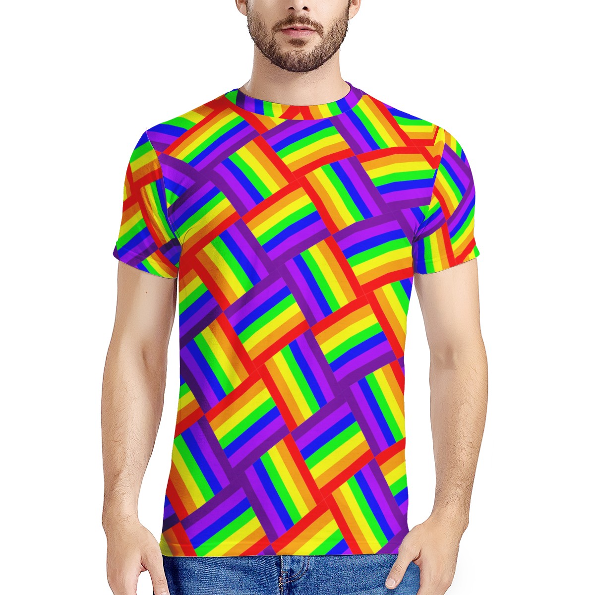 Rainbow Weave New Men's All Over Print T-shirt