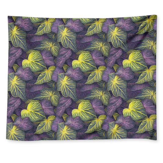 Luxtrini Iridescent Syngonium: Purple and Yellow Wall Tapestry