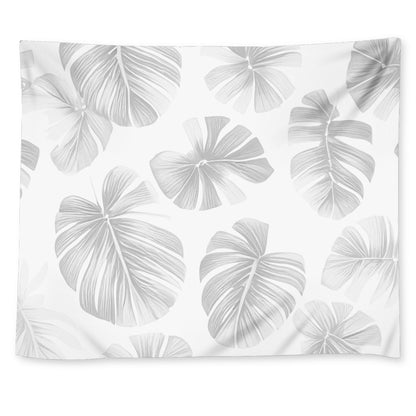 White Monstera Wall Tapestry